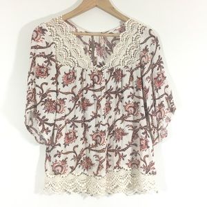 Red Camel Bohemian Bell Sleeve Top